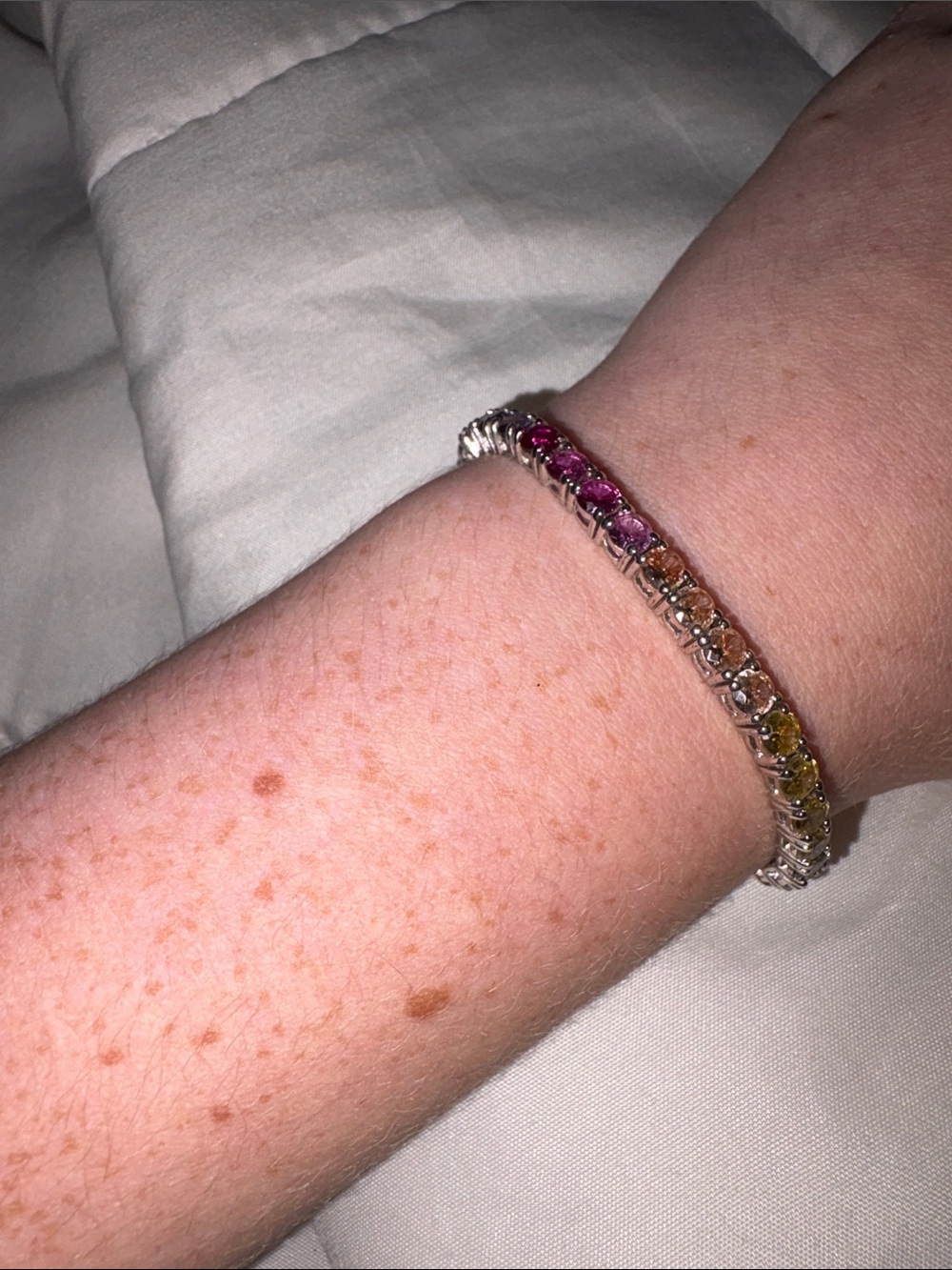 Multi-Color Simulated Diamond Tennis Bracelet